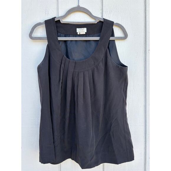 Kate Spade 100% Silk Blouse, Sleeveless, Black, Pleated Detailing, Size M‎ - Picture 1 of 7